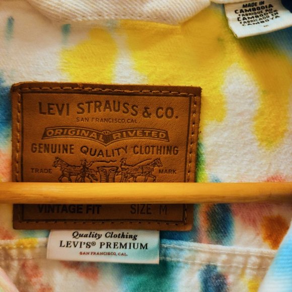 Custom Levi's Dyed Light Denim Jacket M - Picture 2 of 3